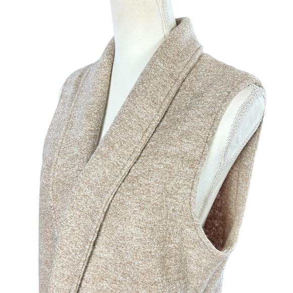 Cynthia Rowley Coatigan Women Size Medium Sand Beige Wool Viscose Coat Cardigan - Picture 3 of 10